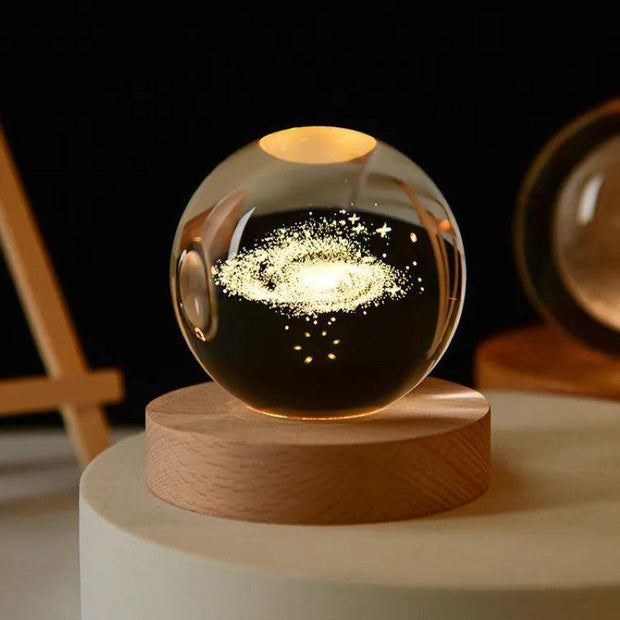 3D Cosmic Crystal Ball – Mesmerizing LED Galaxy Decor