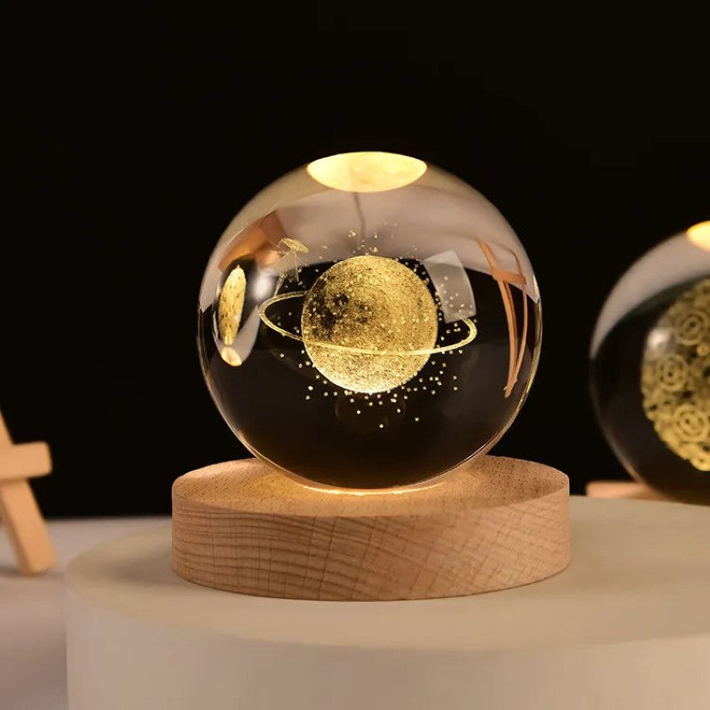 3D Cosmic Crystal Ball – Mesmerizing LED Galaxy Decor