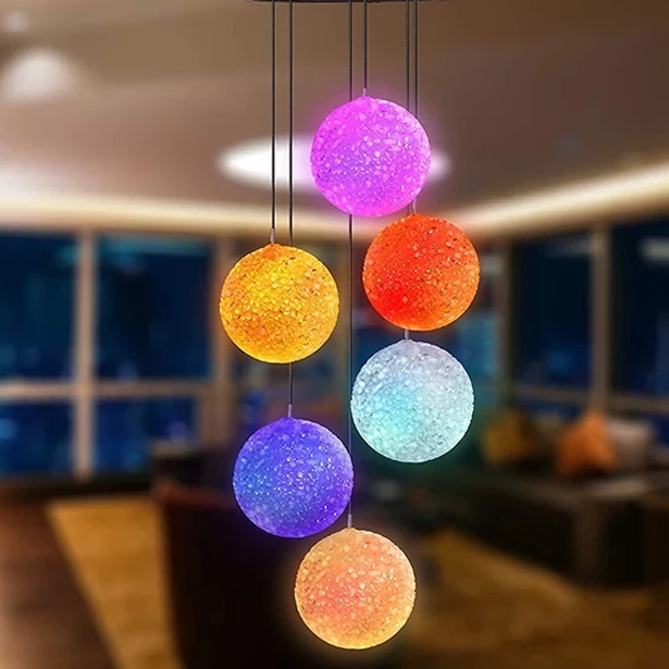 Solar Wind Chime With Color Changing LED Waterproof Outdoor Decorative Lights